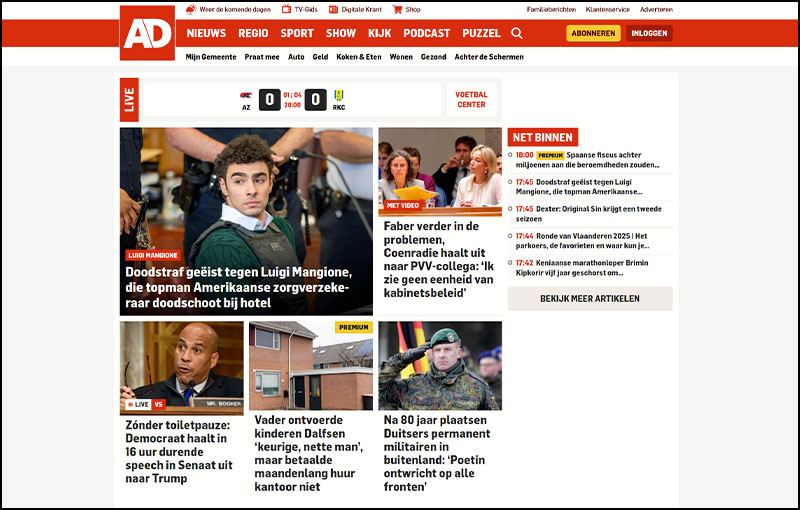 AD Algemeen Dagblad studio villa media promotion