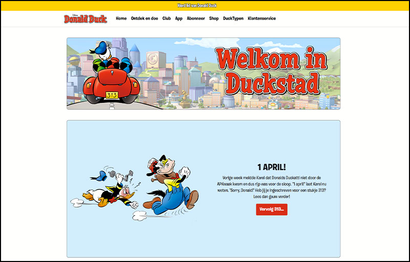 Donald Duck studio villa media promotion
